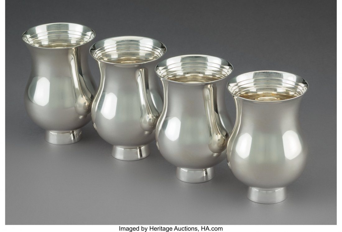 Four Puiforcat Silver Champagne Cups, Paris, cir (1 of 3)