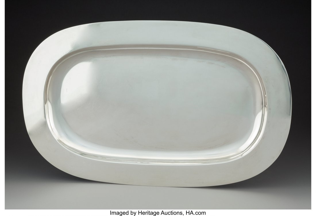 A Franz Hingelberg Silver Tray, designed by Sven: A Franz Hingelberg Silver Tray, designed by Svend Weihrauch, Aarhus, Denmark, mid-20th century