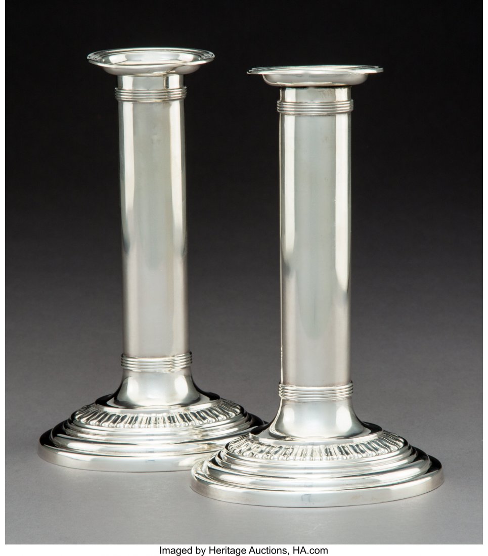 A Pair of Wm. B. Durgin Co. Silver Candlesticks, (1 of 3)