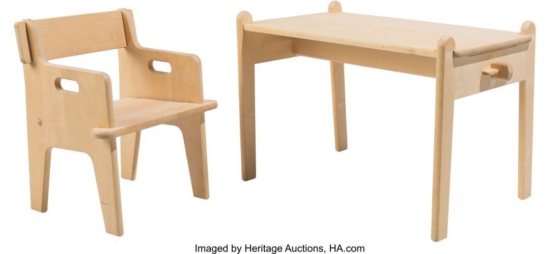 Hans J. Wegner (Danish, 1914-2007) Little Peter': Hans J. Wegner (Danish, 1914-2007)Little Peter's Chair and Table, CH410 and CH411</