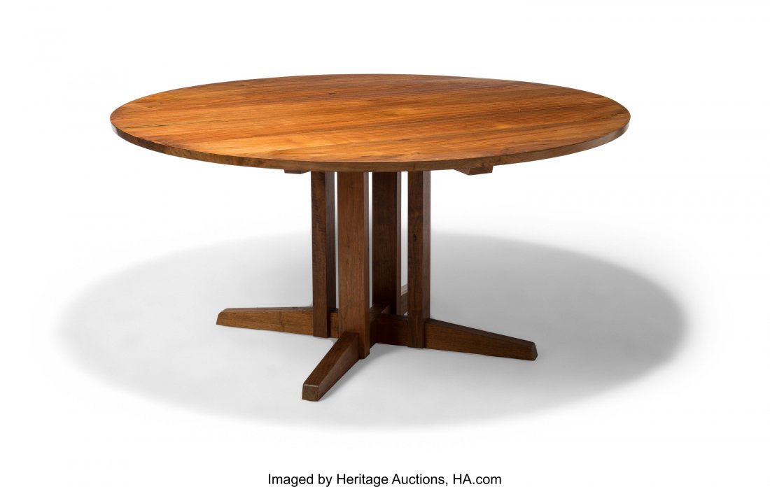 George Nakashima (American, 1905-1990) Round Clu: George Nakashima (American, 1905-1990)Round Cluster Dining Table, circa 1970