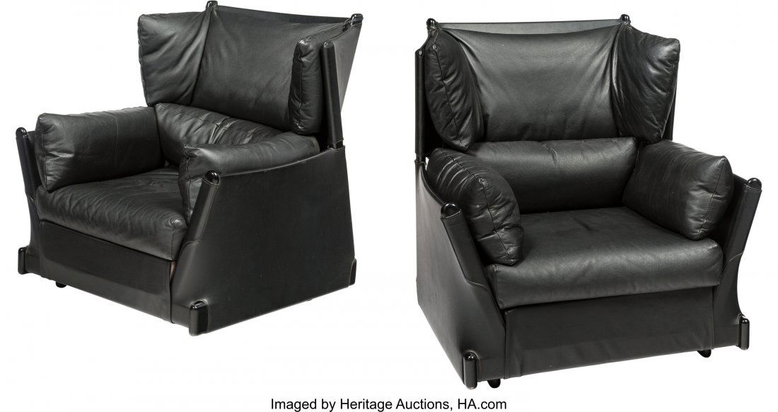 Piero de Martini (Italian, born 1939) Pair of Vi: Piero de Martini (Italian, born 1939)Pair of Viola d'Amore Armchairs, circa 197