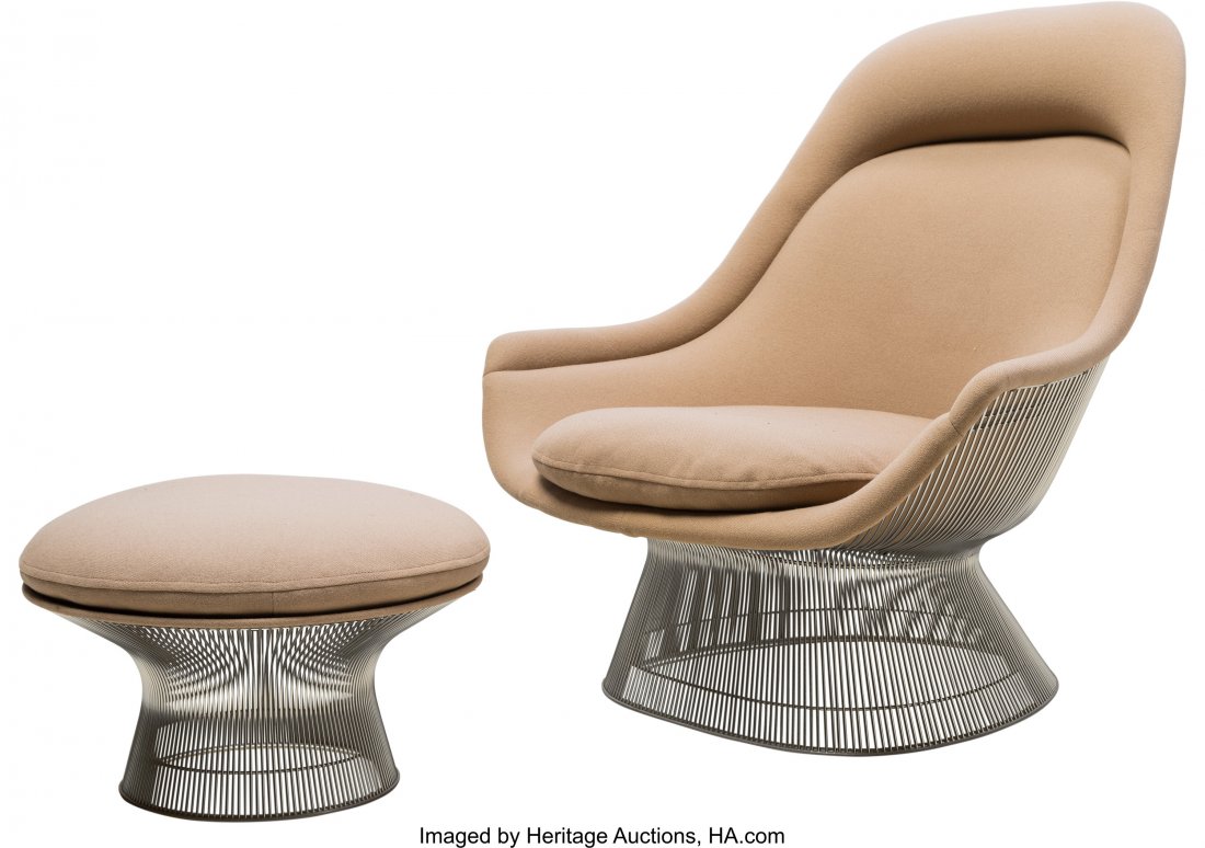 Warren Platner (American, 1919-2006) Lounge Chai: Warren Platner (American, 1919-2006)Lounge Chair and Ottoman, designed 1966, pr