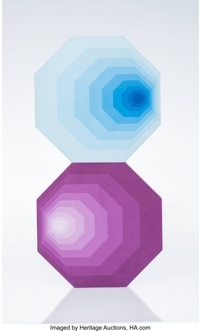 Victor Vasarely (French, 1906-1997) Okto-duo Woo: Victor Vasarely (French, 1906-1997) Okto-duo Wood, acrylic paint 27-1/2 x
