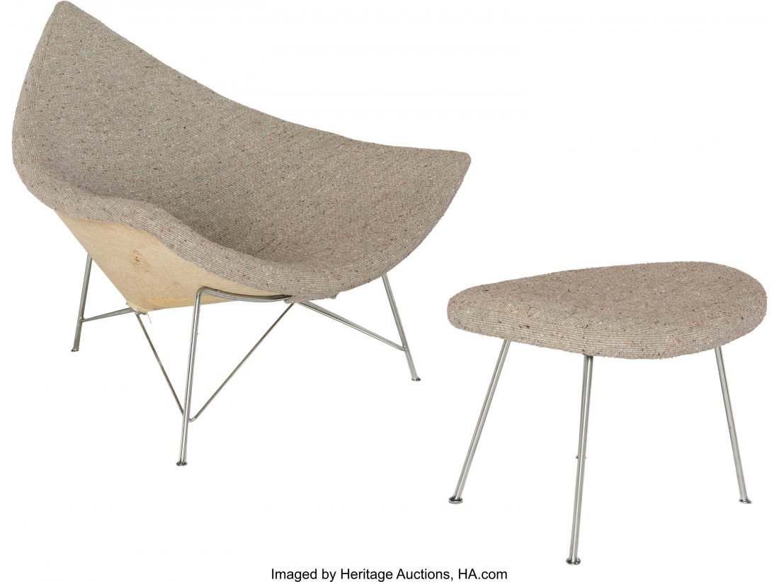 George Nelson (American, 1908-1986) Coconut Chai: George Nelson (American, 1908-1986) Coconut Chair and Ottoman, designed 1955, He