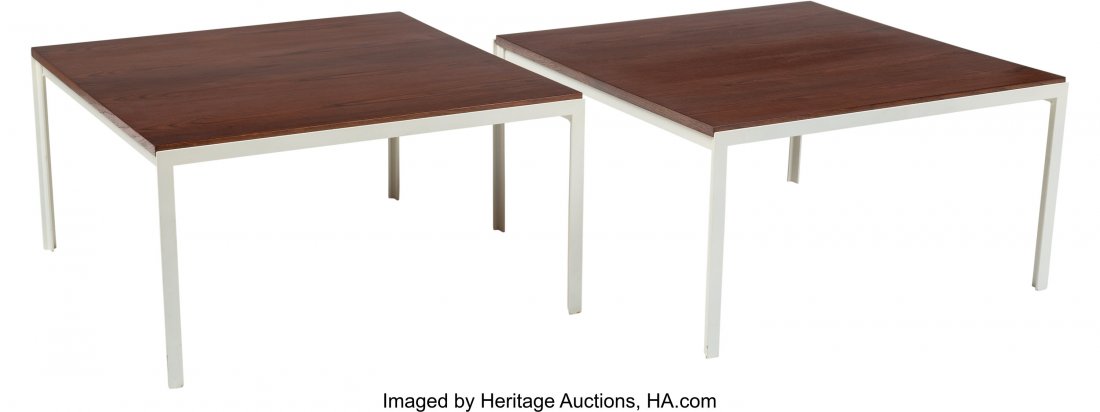 Florence Knoll (American, b. 1917) Pair of T-Ang: Florence Knoll (American, b. 1917) Pair of T-Angle Side Tables, designed 1952, K