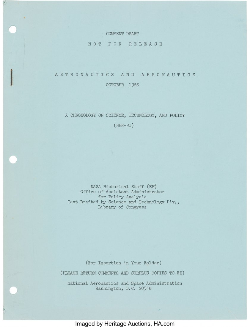 NASA: "Astronautics and Aeronautics October 1966 (1 of 4)