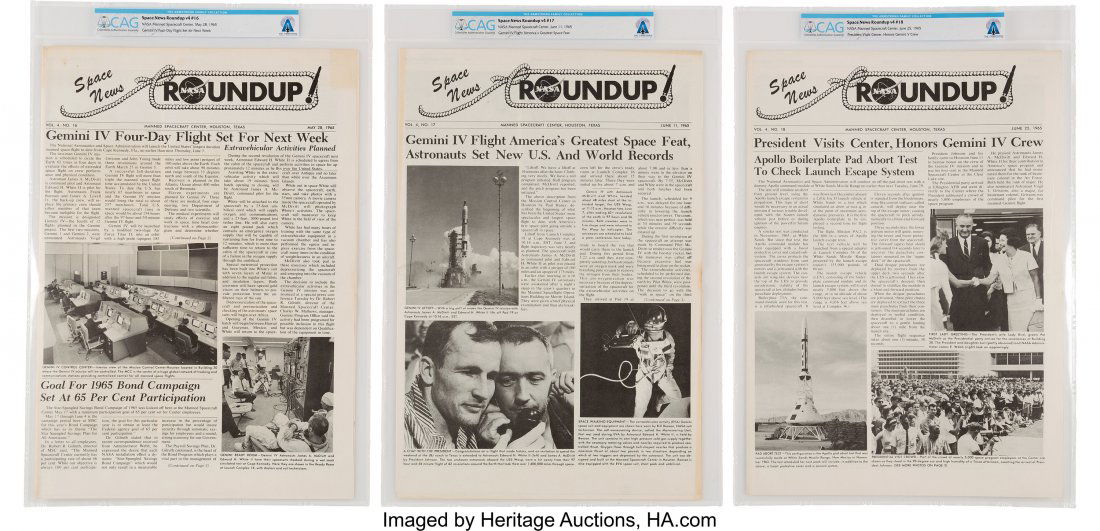 Gemini 4: Lot of Three 1965 NASA Houston Manned (1 of 2)