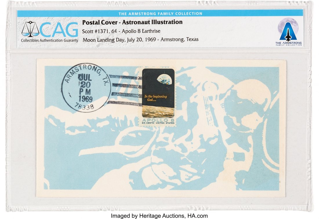Apollo 11: Lunar Landing Cover Cancelled at Arms (1 of 2)