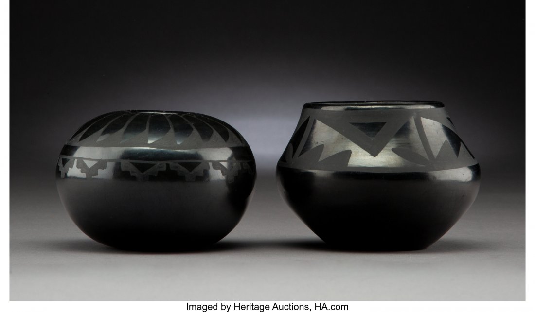 Two San Ildefonso Blackware Vessels Alfred Aguil: Two San Ildefonso Blackware Vessels Alfred Aguilar and Tonita Roybal 