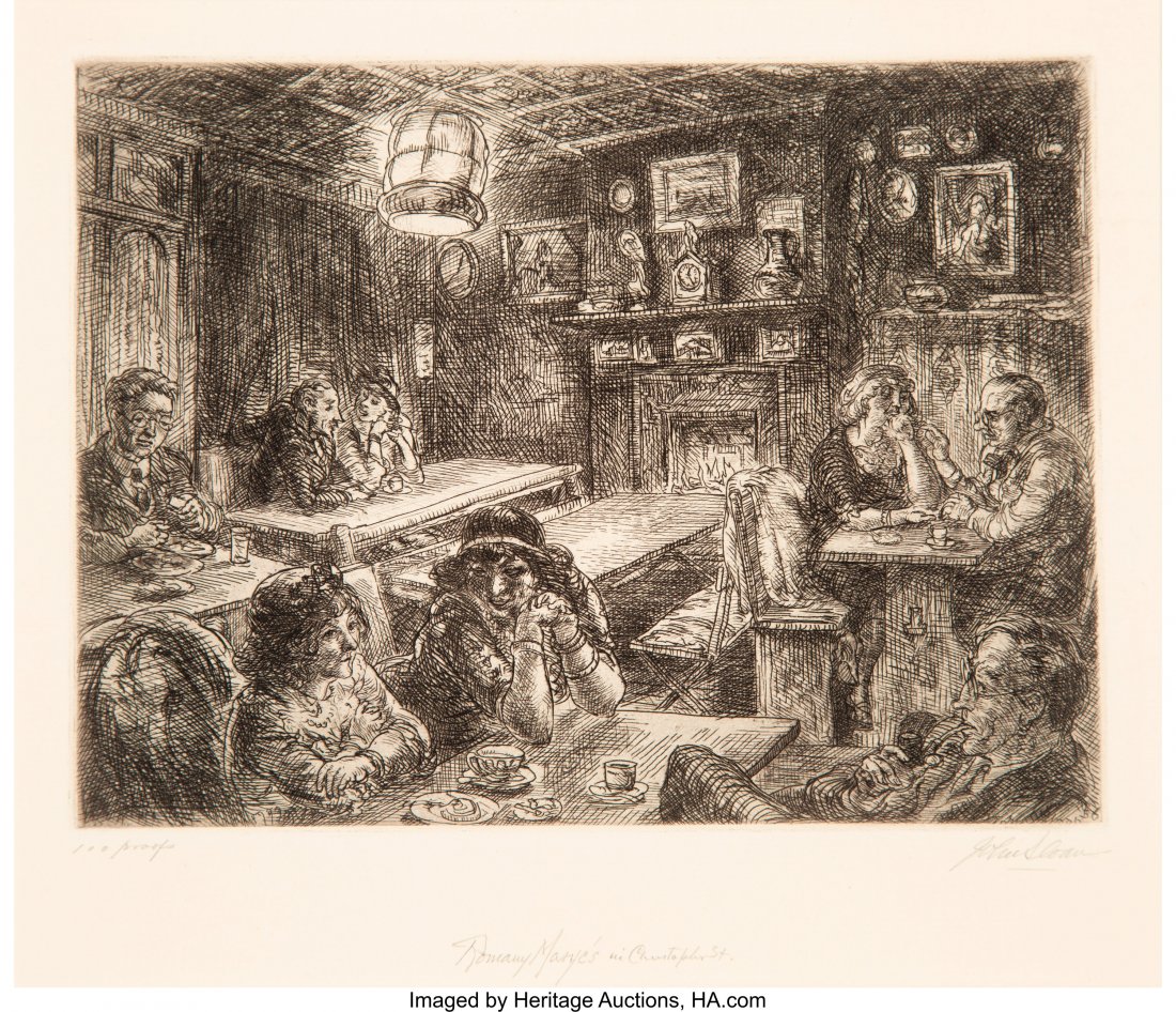 John French Sloan (American, 1871-1951) Romany Marye in: John French Sloan (American, 1871-1951) Romany Marye in Christopher Street, 1936 Etching on paper 5-7/8 x 7-7/8 inches (14.9 x 20.0 cm) (image) 100 proofs Signed, numbered, and titled along lower edge