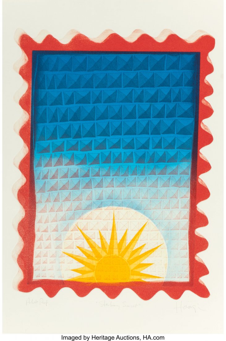 Michael Harrison (20th Century) Sterling Sunset,: Michael Harrison (20th Century) Sterling Sunset, n.d. Aquatint in colors on p
