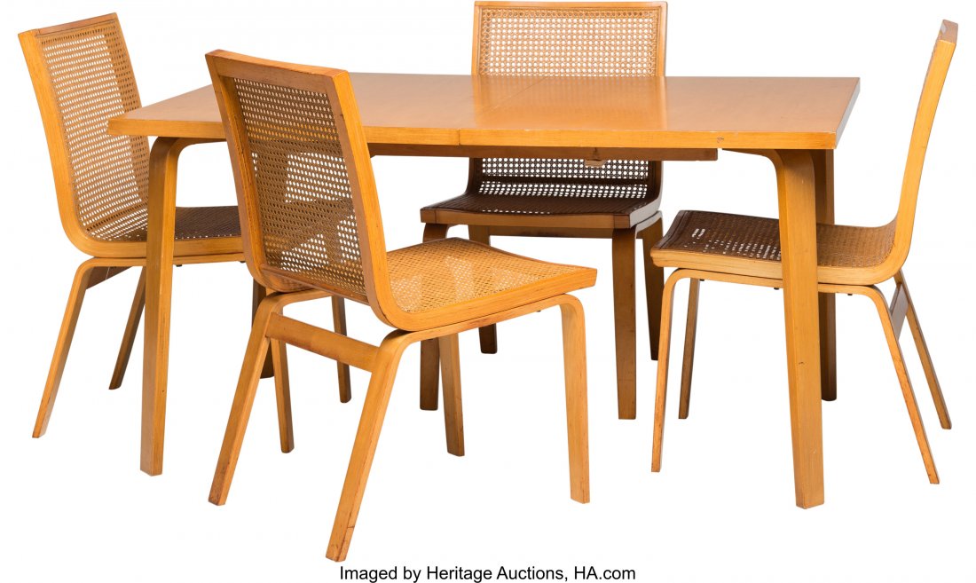 A Five-Piece Clifford Pascoe Dining Suite, mid-2: A Five-Piece Clifford Pascoe Dining Suite, mid-20th century28 x 54 x 36 inches (71.1 x 137