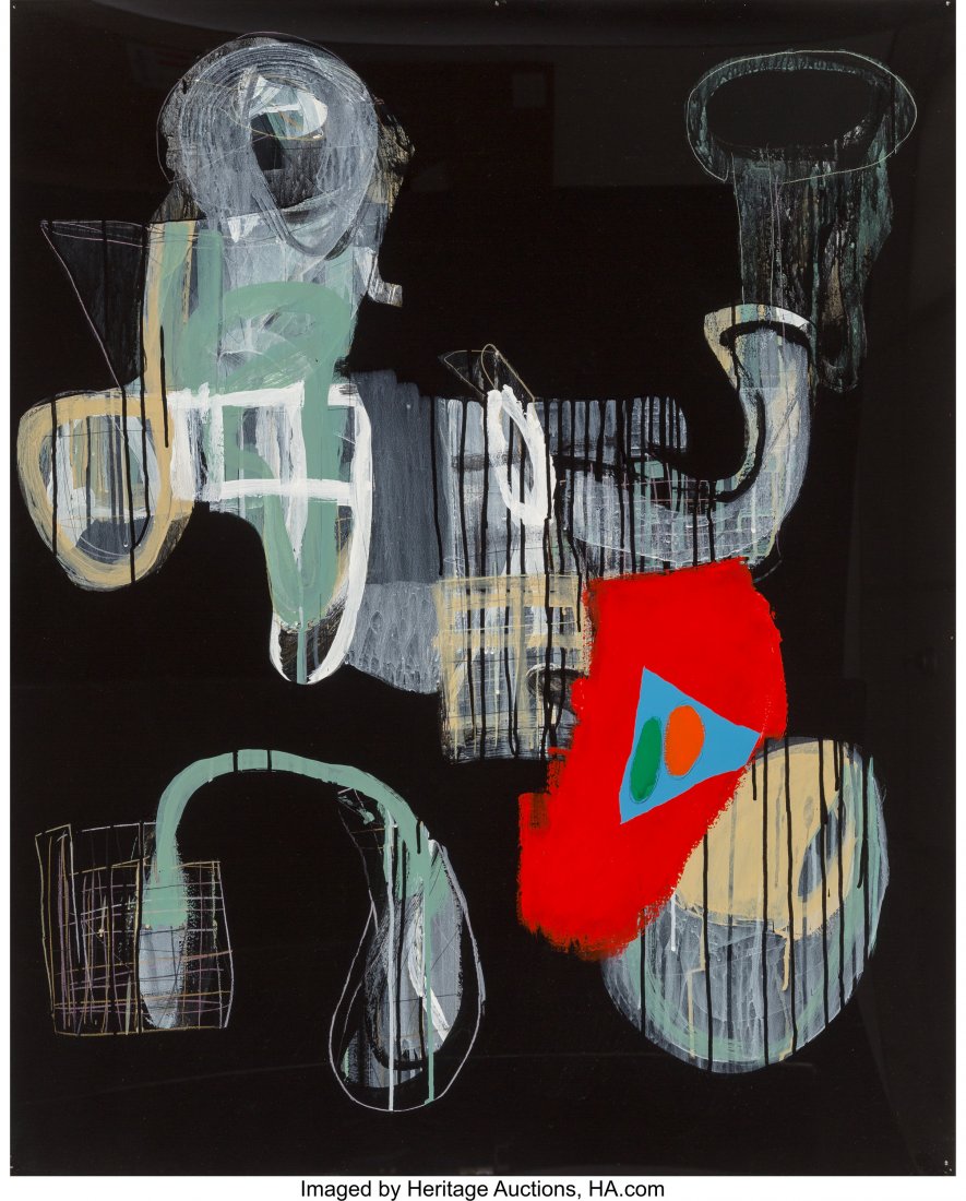 Peter Plagens (American, b. 1941) Untitled Mixed: Peter Plagens (American, b. 1941)UntitledMixed media on paper43-1/8 x 3