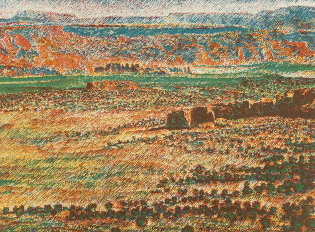 Daniel L. Ziembo (b. 1941) Acoma, n.d. Lithograp: Daniel L. Ziembo (b. 1941) Acoma, n.d. Lithograph in colors on paper 20-1/