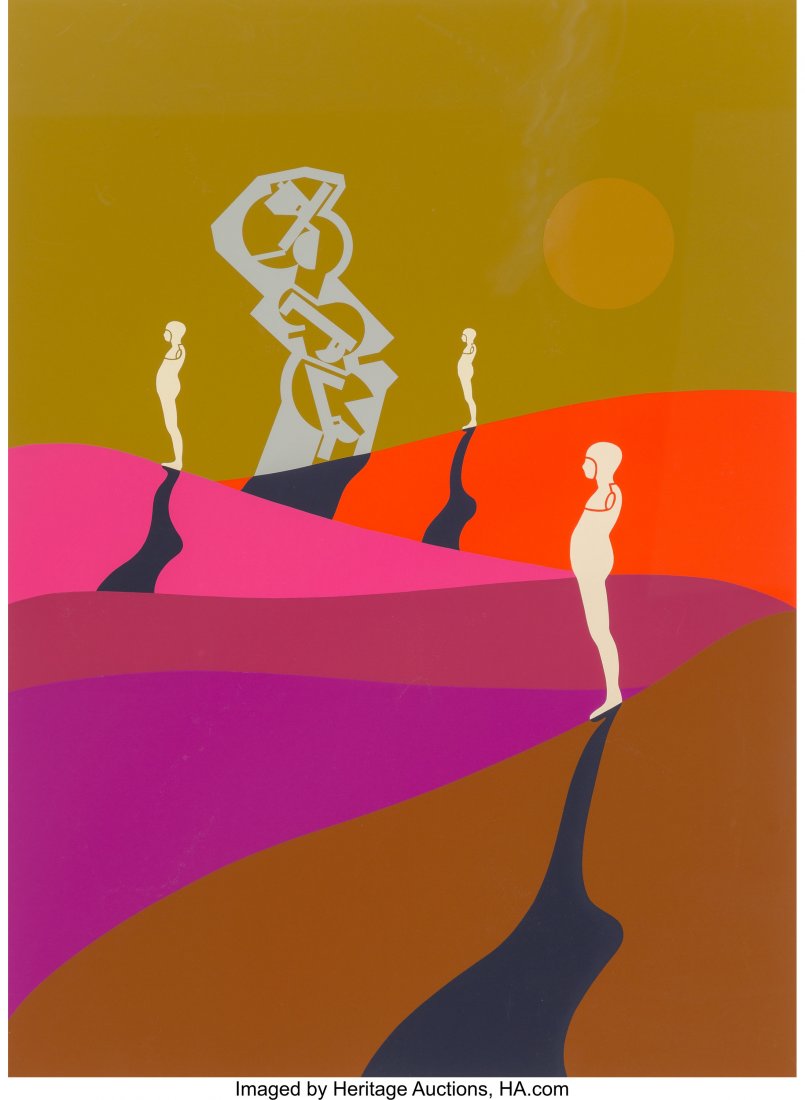 Ernest Tino Trova (American, 1927-2009) Untitled: Ernest Tino Trova (American, 1927-2009)Untitled (Three Figures)Screenprint