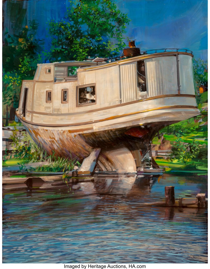 John Conrad Berkey (American, 1932-2008) Bayfiel: John Conrad Berkey (American, 1932-2008) Bayfield Fishing Boat, 1999 Acrylic