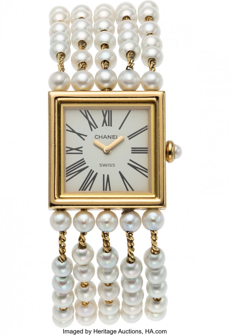 Chanel Mademoiselle Akoya Pearl Watch 1989 Condi (1 of 1)