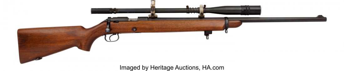 Winchester Model 52 Bolt Action Rifle with Teles: Winchester Model 52 Bolt Action Rifle with Telescopic Sight. Serial no. 55751B, .22 l