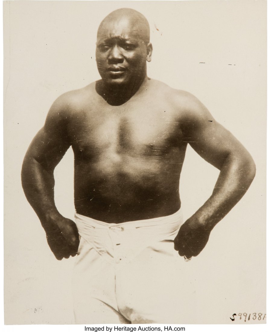 Jack Johnson Portrait. Johnson Ready for Big St: Jack Johnson Portrait. Johnson Ready for Big StruggleGelatin silver pr