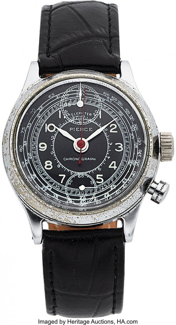 Pierce Watch Co. Single Button Steel Chronograph (1 of 4)