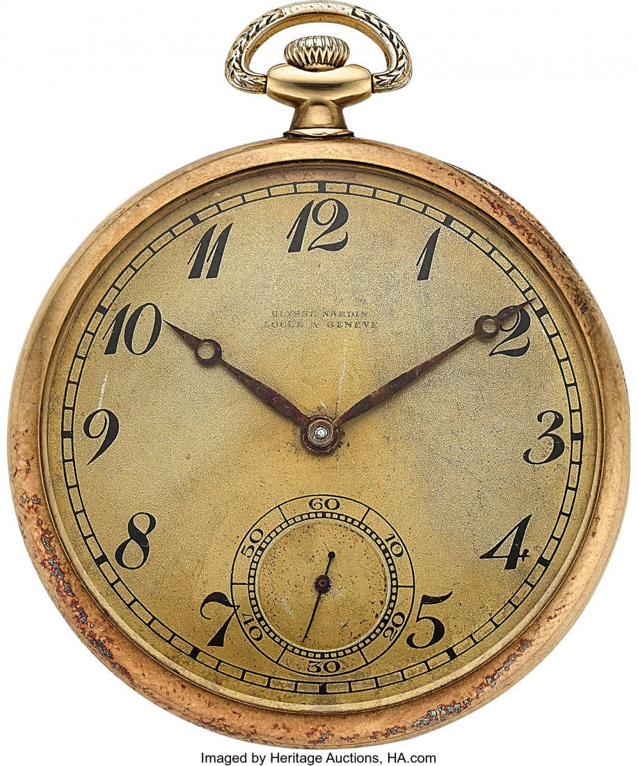 Ulysse Nardin 14k Gold Pocket Watch With Box  Ca (1 of 4)