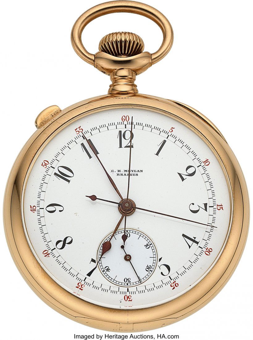 C.H. Meylan Gold Split Second Chronograph  Case (1 of 3)