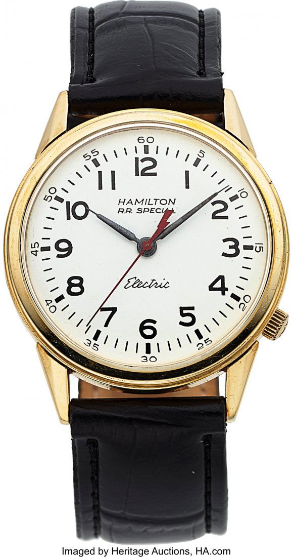 Hamilton, Railroad 52 Electric, 10K Yellow Gold (1 of 3)