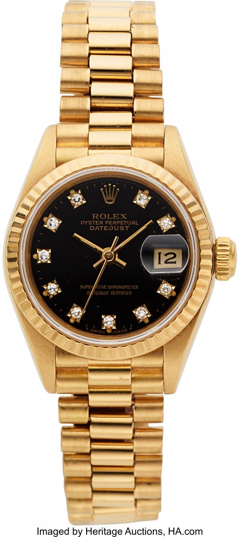 Rolex Ref. 69178 Lady's Diamond Dial Gold Oyster (1 of 5)