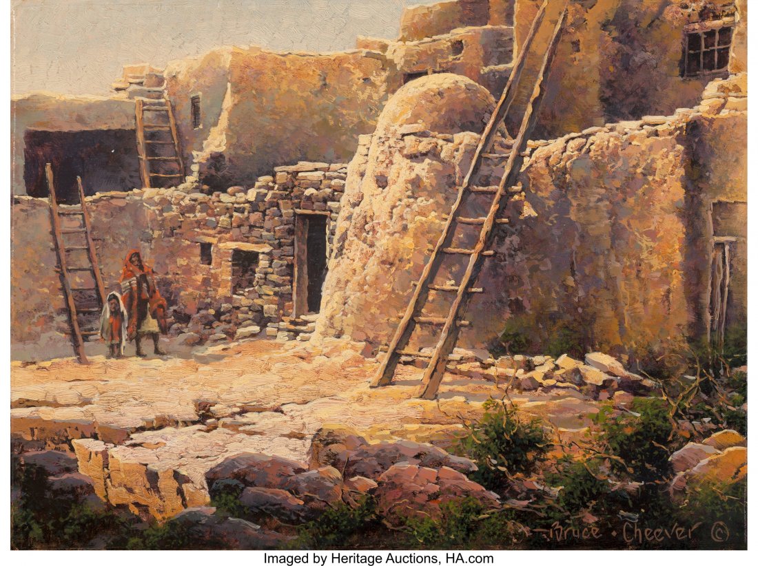 Bruce Cheever (American, b. 1958) Acoma Pueblo O: Bruce Cheever (American, b. 1958) Acoma Pueblo Oil on panel 9 x 12 inches