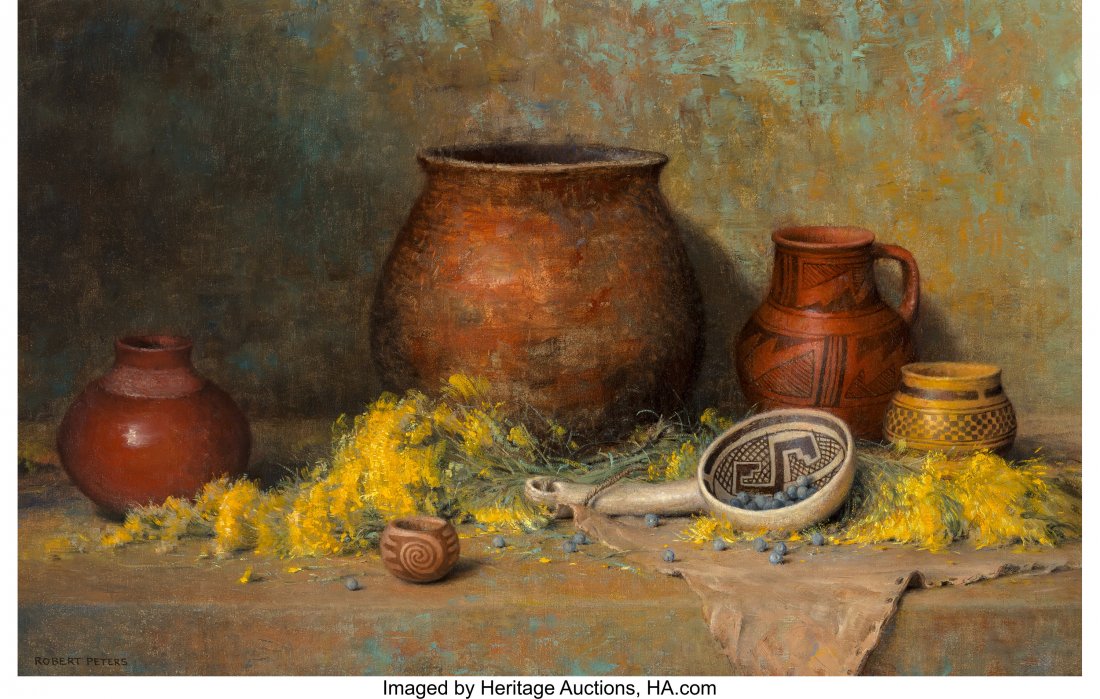 Robert Peters (American, b. 1960) Timeless Treas: Robert Peters (American, b. 1960)Timeless TreasuresOil on canvas16 x 24