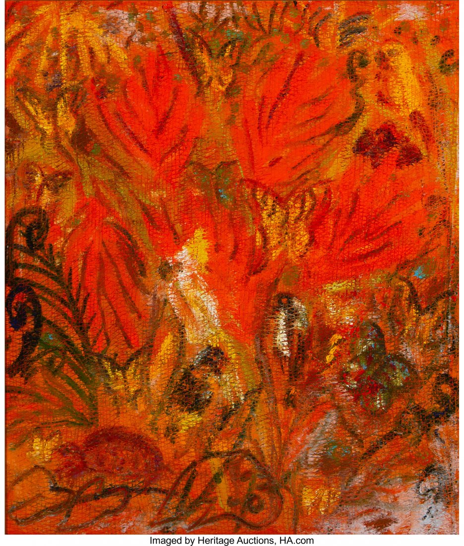 Hunt Slonem (American, b. 1951) Bananas & Morpho: Hunt Slonem (American, b. 1951) Bananas & Morphos, 1997 Oil on canvas