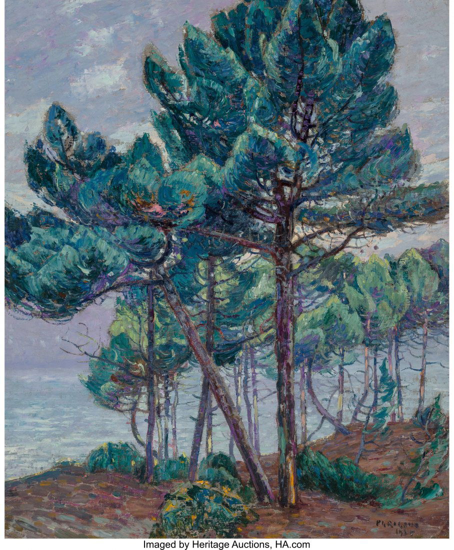 Pierre Gaston Rigaud (French, 1874-1949) Les Pin: Pierre Gaston Rigaud (French, 1874-1949)Les Pins-Bleus, Matin Gris, Le Pyla, 19