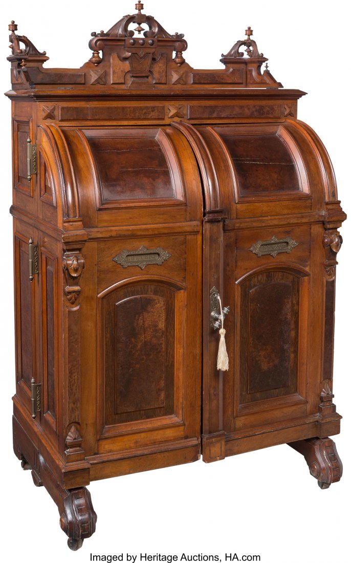 A Wooten Desk Company Renaissance Revival Desk w: A Wooten Desk Company Renaissance Revival Desk with Original Hardware, Indianapolis, Indi