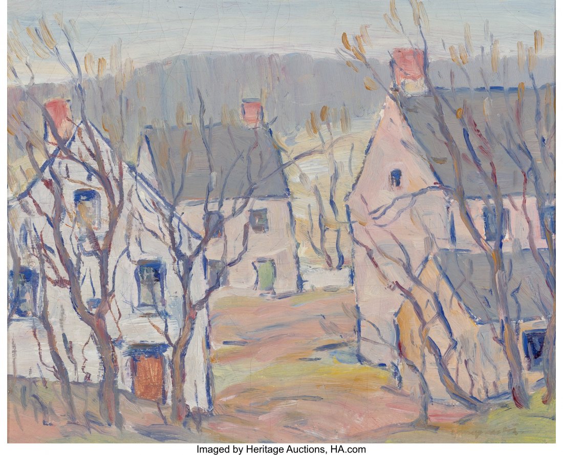 James Moore Preston (American, 1873-1962) East H: James Moore Preston (American, 1873-1962)East HamptonOil on board7-3/8