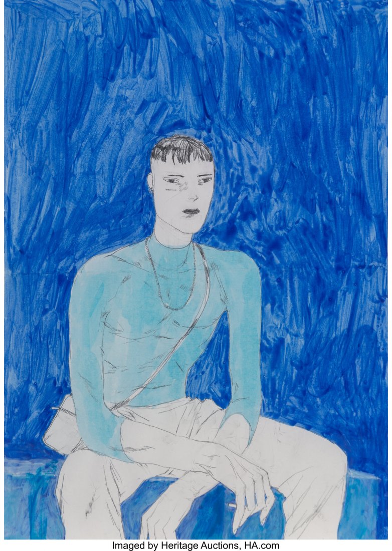 David Rappeneau (French, b. 1960) Untitled, 2015: David Rappeneau (French, b. 1960) Untitled, 2015 Acrylic and pencil on paper<
