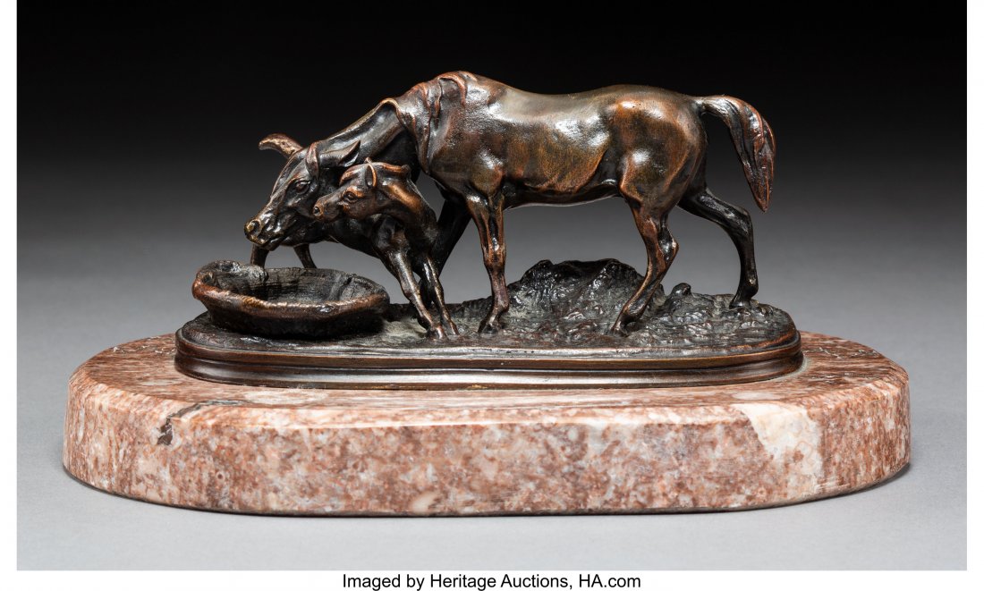 After Pierre Jules Mene (French) Horse Bronze wi: After Pierre Jules Mene (French) Horse Bronze with brown patina 3-3/4 inch