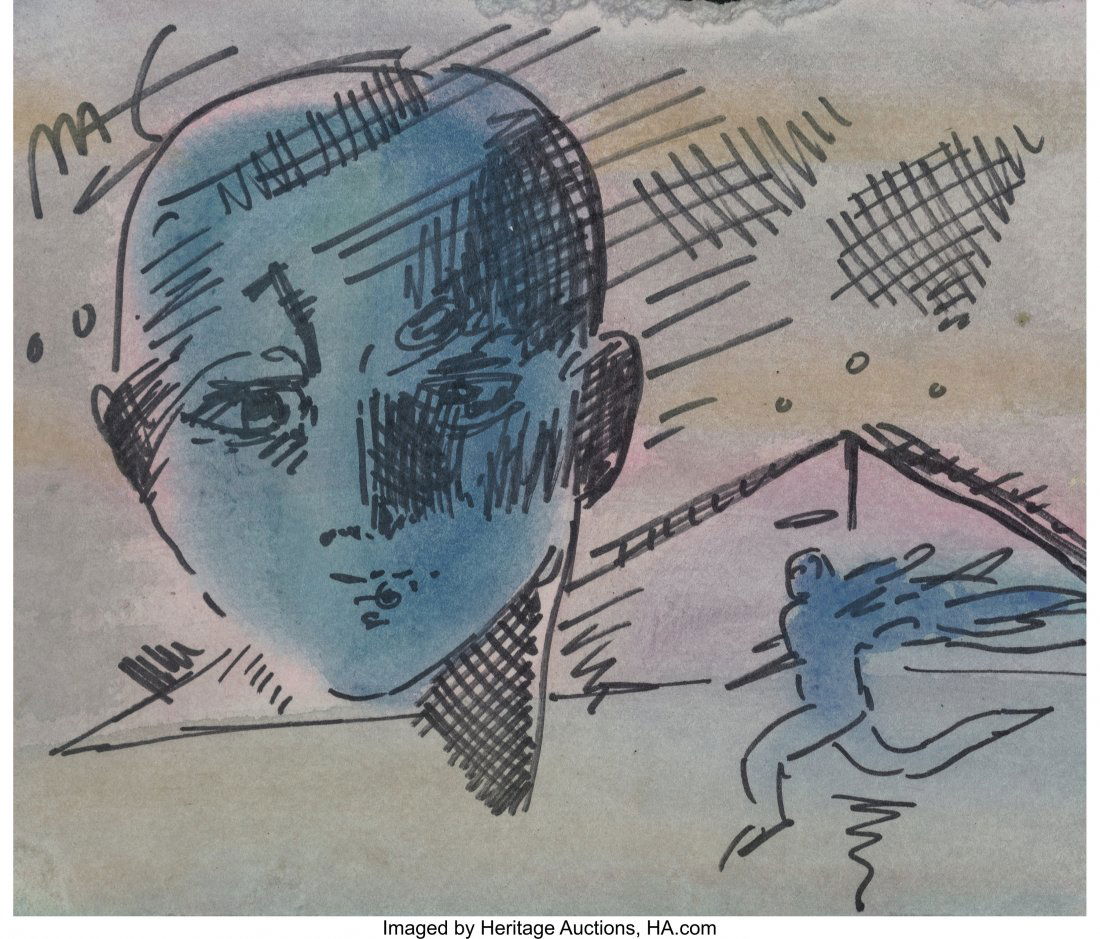 Peter Max (American, b. 1937) Untitled, circa 19: Peter Max (American, b. 1937)Untitled, circa 1991Watercolor and ink on pape