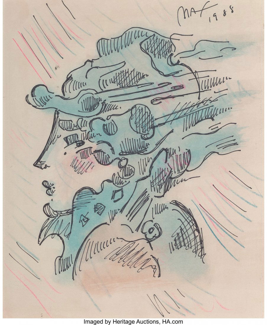 Peter Max (American, b. 1937) Untitled, 1988 Ink: Peter Max (American, b. 1937)Untitled, 1988Ink and watercolor on paper9