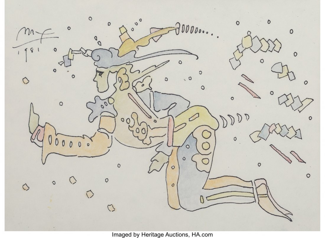 Peter Max (American, b. 1937) Untitled, 1981 Ink: Peter Max (American, b. 1937)Untitled, 1981Ink and watercolor on paper7