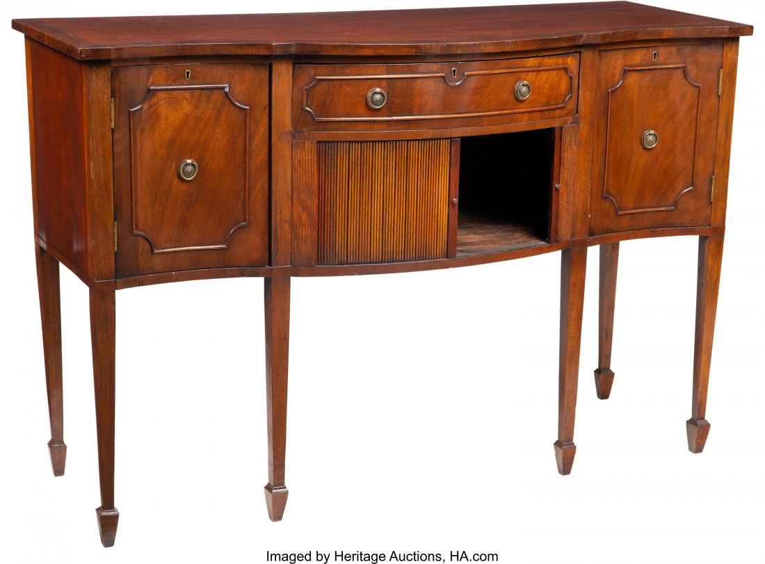 An American Federal-Style Mahogany Sideboard, la: An American Federal-Style Mahogany Sideboard, late 19th century 36 x 54-3/4 x 18-1/4 inches