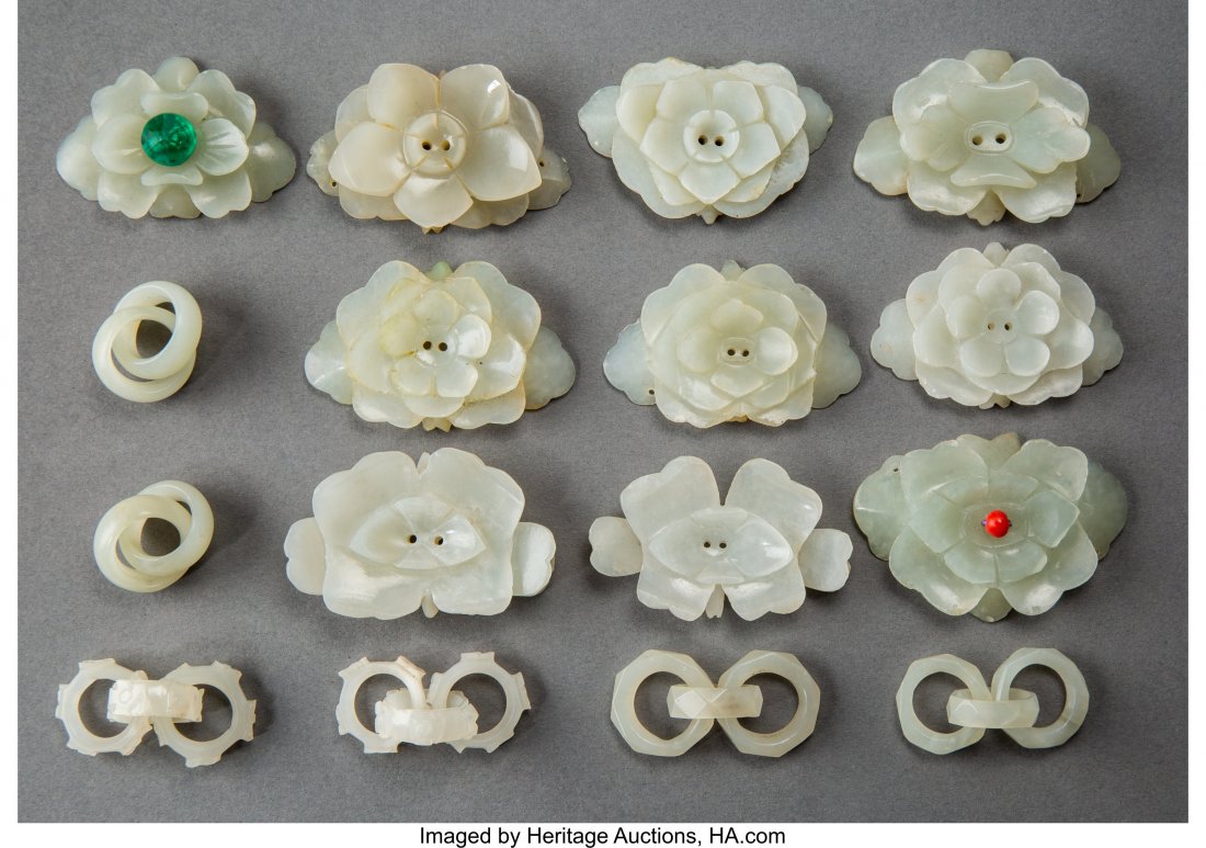 A Group of Chinese Jade Carving, Qing Dynasty 1-: A Group of Chinese Jade Carving, Qing Dynasty 1-3/4 inches (4.6 cm) (largest) The lot c