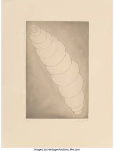 Louise Bourgeois (1911-2010) Progression, 1990 E: Louise Bourgeois (1911-2010)Progression, 1990Engraving on wove paper16-3/4 x 10-7/8 inches (42.5 x 27.6 cm) (image)26 x 19-1/2 inches (66 x 49.5 cm) (sheet)Ed. 7/27Signed, numbered, and