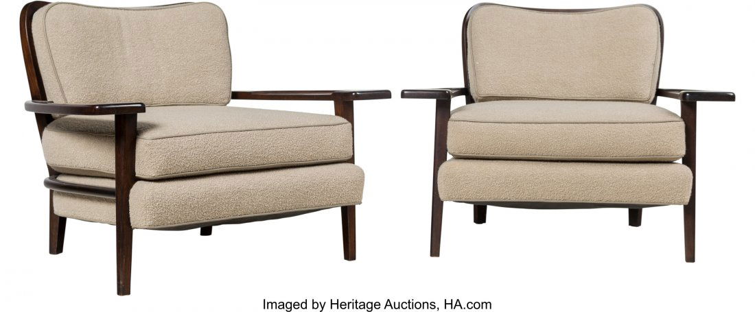 Paul László (Hungarian/American, 1900-1993) Pa: Paul László (Hungarian/American, 1900-1993)Pair of Arm Chairs, circa 1940