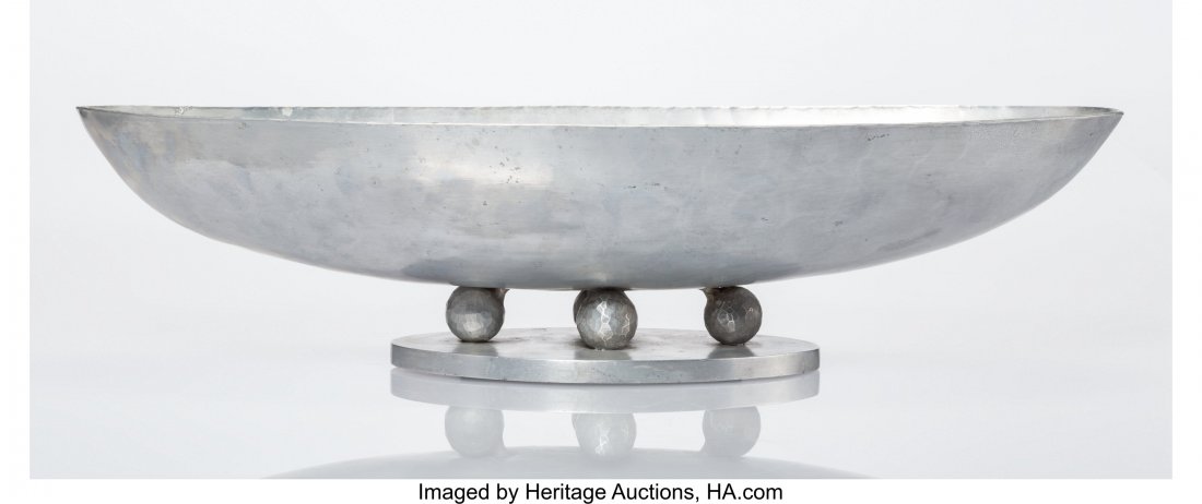 Arthur Jesse Palmer, Jr. (American) Footed Bowl,: Arthur Jesse Palmer, Jr. (American) Footed Bowl, circa 1939-1941, Palmer Smith Aluminum