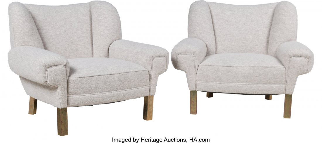 Paul László (Hungarian/American, 1900-1993) Pa: Paul László (Hungarian/American, 1900-1993)Pair of Custom Armchairs, circa