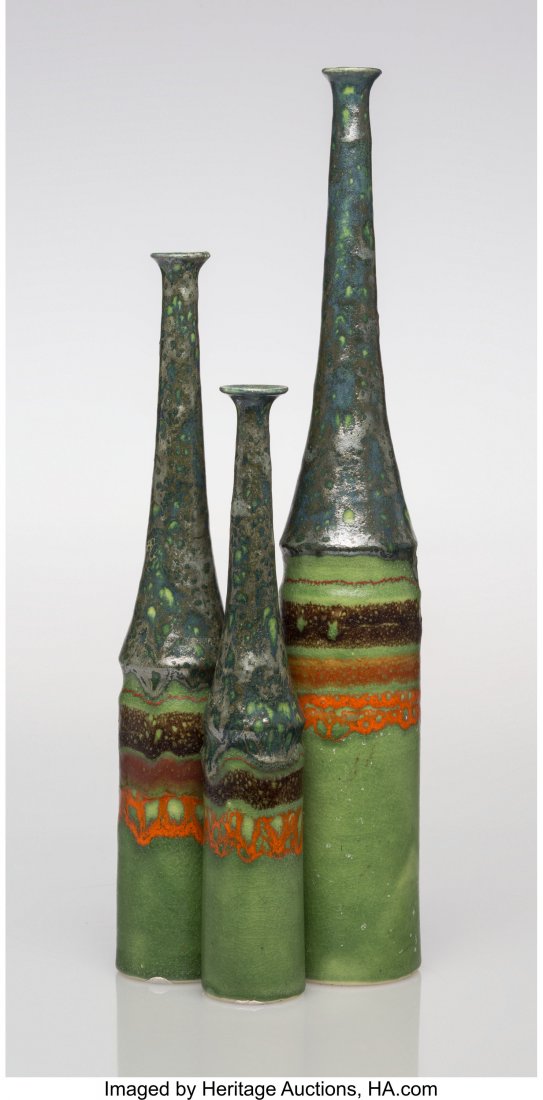 Bruno Gambone (Italian, b. 1936) Three Vases Gla (1 of 3)
