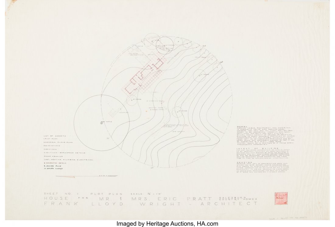 Frank Lloyd Wright (American, 1867-1959) Drawing (1 of 1)