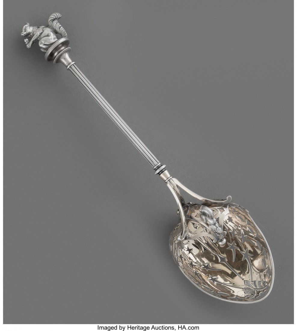 A George B. Sharp Partial Gilt Silver Hooded Nut (1 of 5)