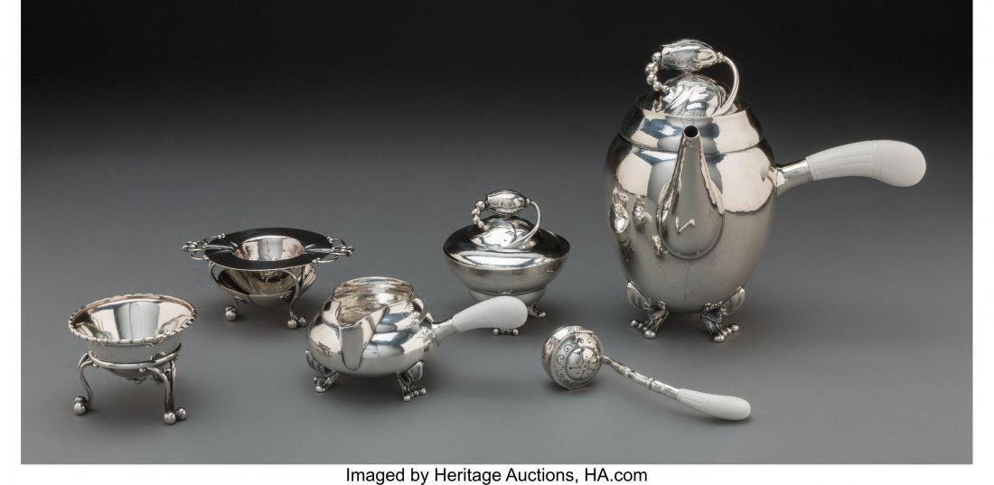 A Three-Piece Georg Jensen Blossom Pattern Silve (1 of 3)